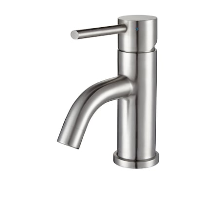 Whitehaus SS, Sgl Hole, Sgl Lvr Lavatory Faucet W/ Matching Pop-Up Waste, SS WHS0111-SB-BSS